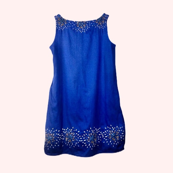 Gap Kids Blue Cotton Embroidered Dress Size 10L - Picture 6 of 12